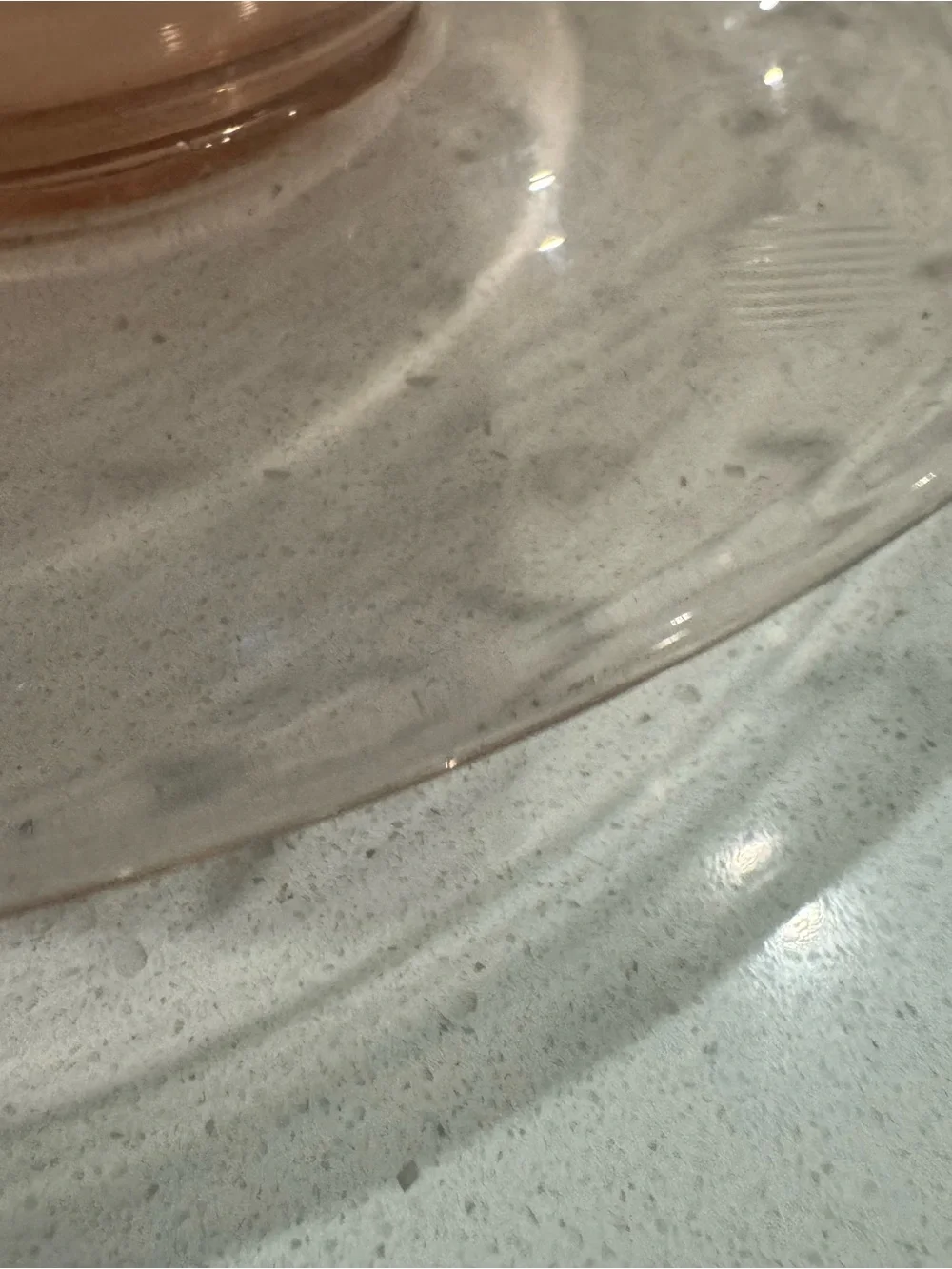 Pink Depression Glass Console Bowl with Etched Floral Details 11”